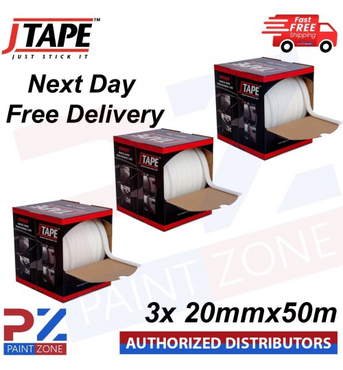 3 X J TAPE Advanced Soft Edge Foam Masking Tape 20mm x 50m Paint Car Automotive